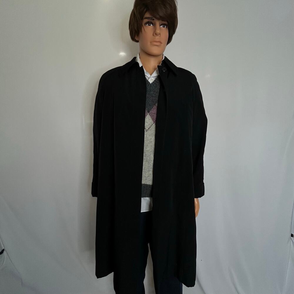 Fleet Street Ltd Black Long Coat Women’s Size 10 Button Front Classic